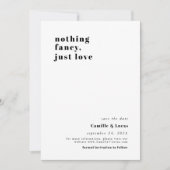 Niets fancy alleen maar liefdestrendy Wedding Invi Kaart (Voorkant)