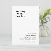 Niets fancy alleen maar liefdestrendy Wedding Invi Kaart (Staand voorkant)