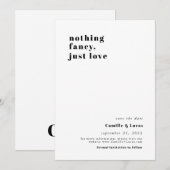 Niets fancy alleen maar liefdestrendy Wedding Invi Kaart (Voorkant / Achterkant)