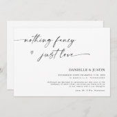 Niets Fancy bekendmaking van Liefde Elopement Kaart (Voorkant / Achterkant)