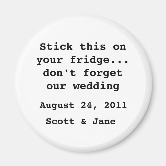 Niets Fancy bruiloft Magneet (Voorkant)