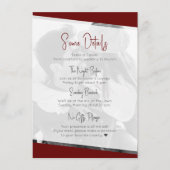 Niets Fancy Casual Bourgondië bruiloft details Informatiekaartje (Voorkant)