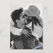 Niets Fancy Casual Stoffig Blauw Bruiloft Details Informatiekaartje (Achterkant)