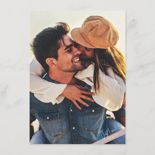 Niets Fancy Casual stoffige Roos bruiloft details Informatiekaartje (Achterkant)