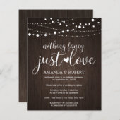 Niets Fancy Cheap Rustic Wedding Invitations (Voorkant / Achterkant)