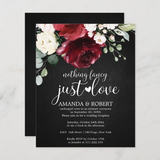 Niets Fancy Cheap Rustic Wedding Invitations (Voorkant / Achterkant)