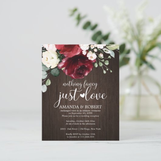 Niets Fancy Cheap Rustic Wedding Invitations (Staand voorkant)