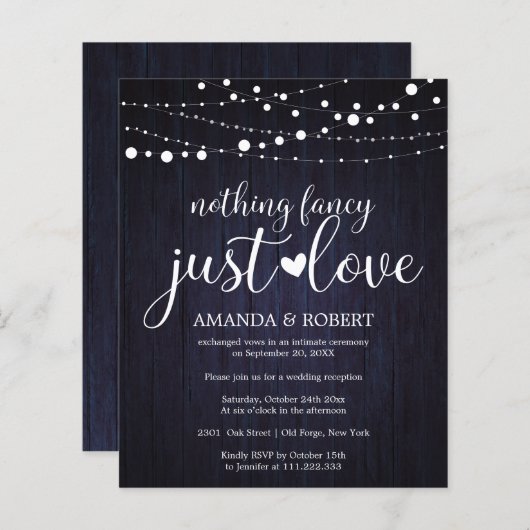 Niets Fancy Cheap Rustic Wedding Invitations (Voorkant / Achterkant)