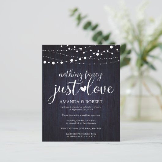 Niets Fancy Cheap Rustic Wedding Invitations (Staand voorkant)