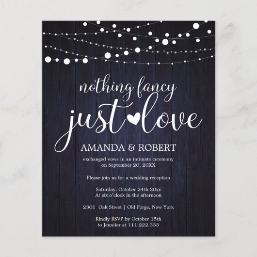 Niets Fancy Cheap Rustic Wedding Invitations (Voorkant)