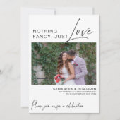 Niets Fancy dan liefde | Elopement Party Aankondiging (Voorkant)