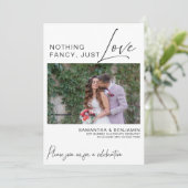 Niets Fancy dan liefde | Elopement Party Aankondiging (Staand voorkant)