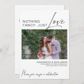 Niets Fancy dan liefde | Elopement Party Aankondiging (Voorkant / Achterkant)