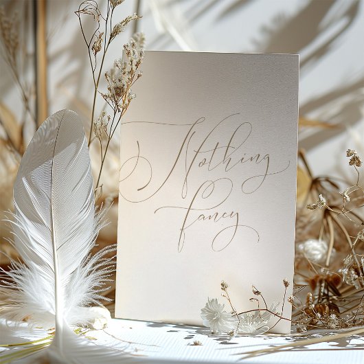 Niets Fancy Eenvoudige Huwelijksuitnodiging Kaart