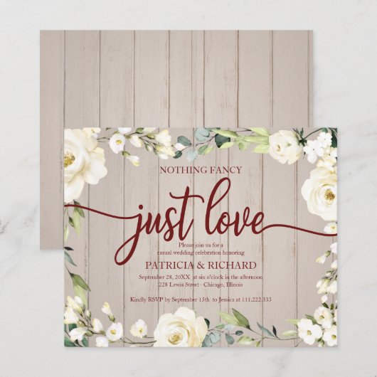 Niets Fancy Floral Cheap Weddenschap (Voorkant / Achterkant)