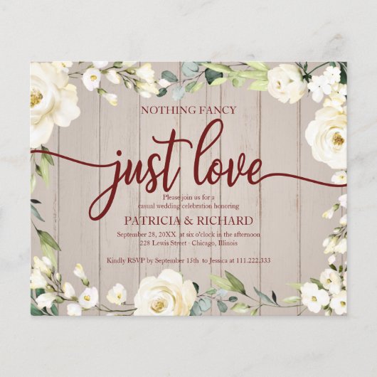 Niets Fancy Floral Cheap Weddenschap (Voorkant)