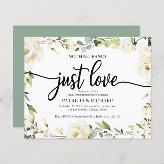 Niets Fancy Floral Cheap Weddenschap (Voorkant / Achterkant)