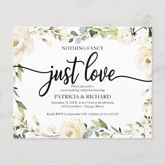 Niets Fancy Floral Cheap Weddenschap (Voorkant)