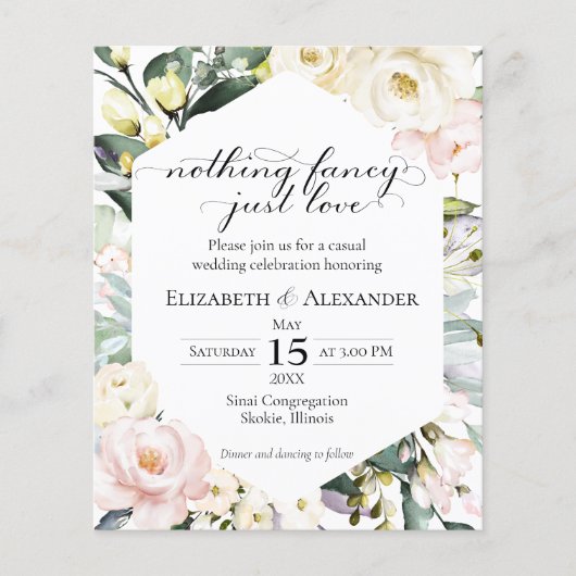 Niets fancy, gewoon houden van Boho Wedding Invita (Voorkant)