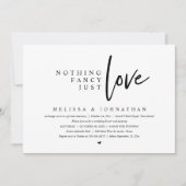 Niets Fancy, gewoon houden van bruiloft elopement Kaart (Voorkant)