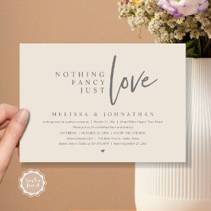 Niets Fancy, gewoon houden van bruiloft elopement  Kaart