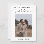 Niets Fancy gewoon houden we elopement party Kaart (Voorkant)