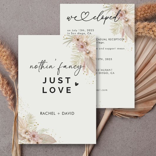 Niets Fancy gewoon houden we elopement party Kaart