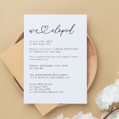 Niets Fancy gewoon houden we elopement party Kaart