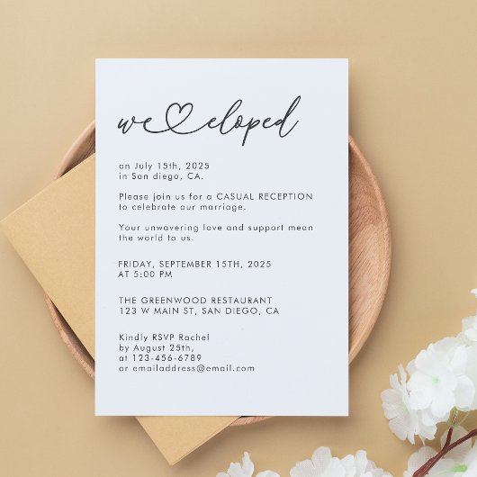 Niets Fancy gewoon houden we elopement party Kaart