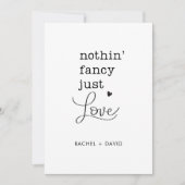 Niets Fancy gewoon houden we elopement party Kaart (Voorkant)