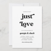 Niets Fancy Gewoon Liefde 70s Retro Script Bruilof Kaart (Voorkant)