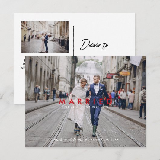 Niets Fancy gewoon liefde | Aankondiging huwelijk (Voorkant / Achterkant)