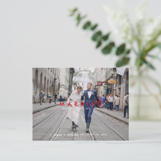 Niets Fancy gewoon liefde | Aankondiging huwelijk (Staand voorkant)