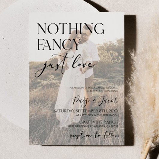 Niets Fancy Gewoon Liefde Afbeelding Casual bruilo Kaart