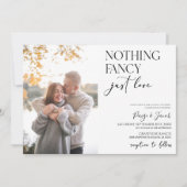 Niets Fancy Gewoon Liefde Afbeelding Casual bruilo Kaart (Voorkant)