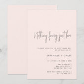 Niets Fancy gewoon Liefde Blush Engagement Party Kaart (Voorkant / Achterkant)