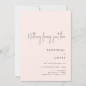 Niets Fancy gewoon Liefde Blush Pink Weddenschap Kaart (Voorkant)