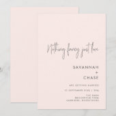 Niets Fancy gewoon Liefde Blush Pink Weddenschap Kaart (Voorkant / Achterkant)