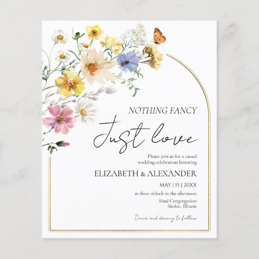 Niets Fancy gewoon liefde | Boho bruiloft uitnodig (Voorkant)