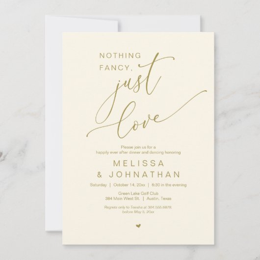 Niets Fancy, gewoon liefde, bruiloft Dancing Kaart (Voorkant)