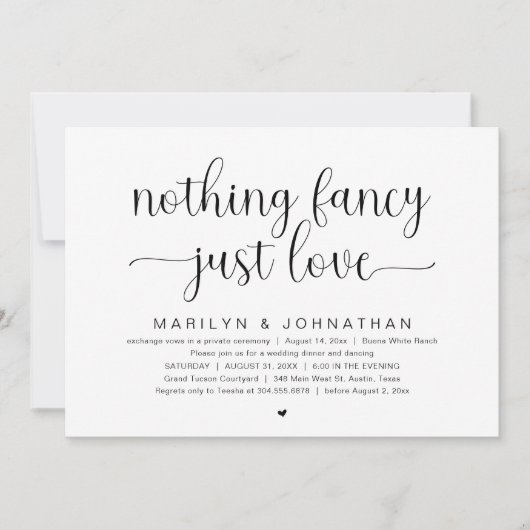 Niets Fancy, gewoon liefde, bruiloft Dancing Kaart (Voorkant)