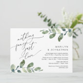 Niets Fancy, gewoon liefde bruiloft diner eucalypt Kaart (Staand voorkant)