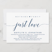 Niets Fancy, gewoon liefde, bruiloft Elopement Cla Kaart (Voorkant)