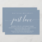 Niets Fancy, gewoon liefde, bruiloft Elopement Cla Kaart (Voorkant / Achterkant)