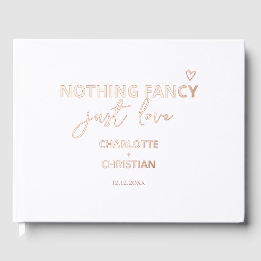NIETS FANCY GEWOON LIEFDE Bruiloft Folie Gastenboek (Voorkant)