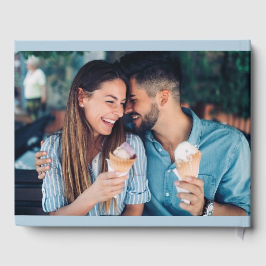 Niets Fancy Gewoon Liefde Bruiloft Quote met Foto Gastenboek (Achterkant)