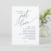 Niets Fancy, gewoon liefde, bruiloft receptie dine Kaart (Staand voorkant)