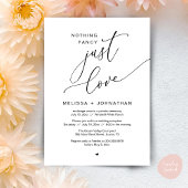 Niets Fancy, gewoon liefde, bruiloft receptie part Kaart