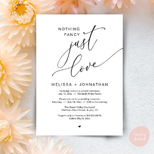 Niets Fancy, gewoon liefde, bruiloft receptie part Kaart