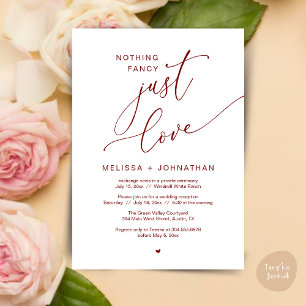 Niets Fancy, gewoon liefde, bruiloft receptie part Kaart